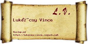 Lukácsy Vince névjegykártya
