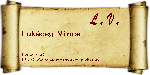 Lukácsy Vince névjegykártya