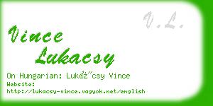 vince lukacsy business card